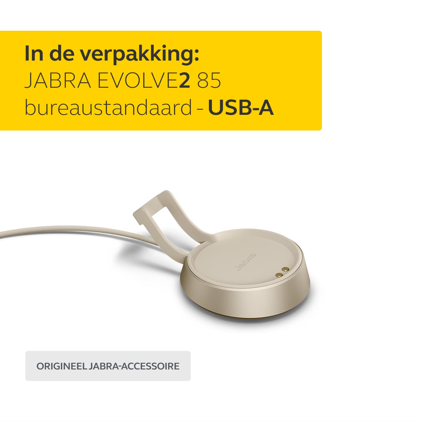 Jabra Evolve2 85 Desk Stand – USB-A Headset Charging Stand – Beige